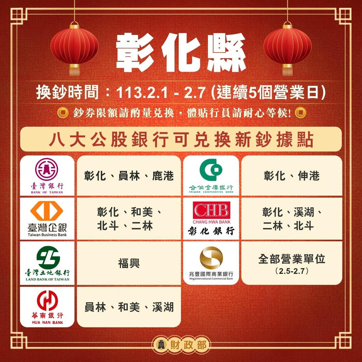 新年換新鈔 公股銀行據點底加! - 第9張圖
