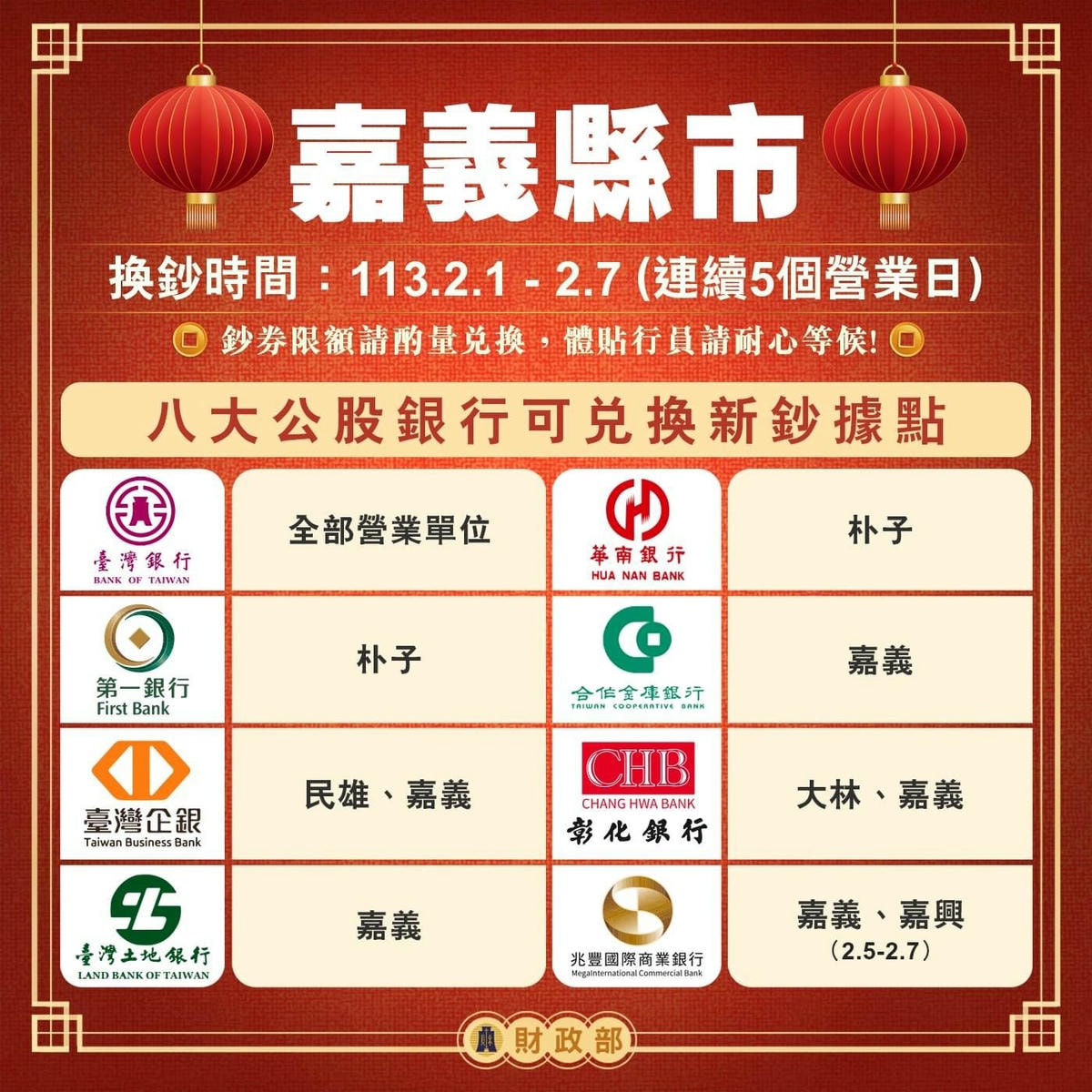 新年換新鈔 公股銀行據點底加! - 第12張圖