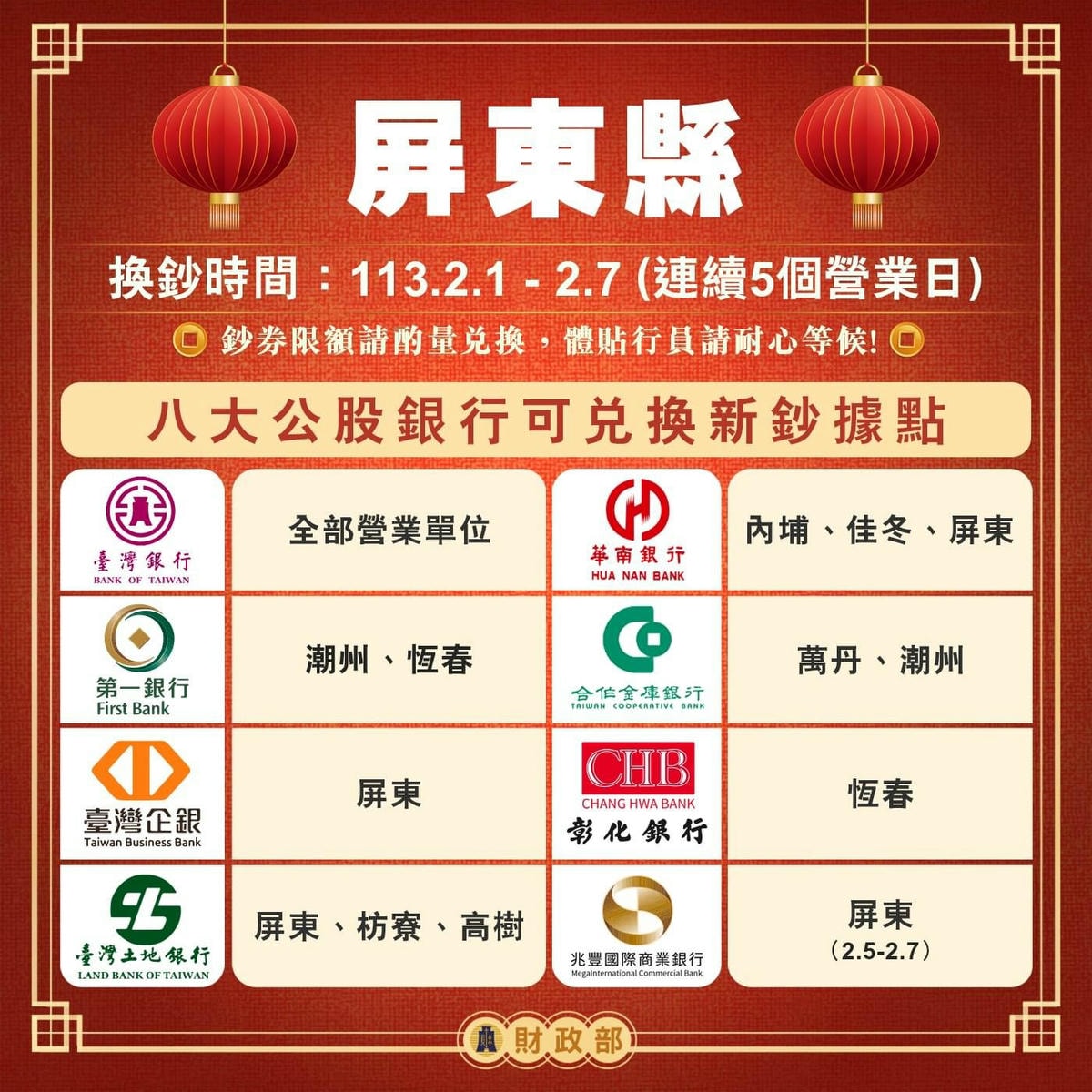 新年換新鈔 公股銀行據點底加! - 第15張圖